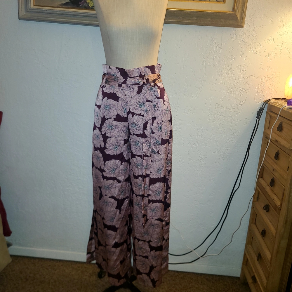 LUCYPARIS Elegant Floral Wide-Leg Women's Pants